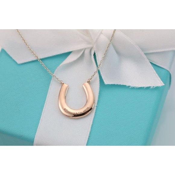 Tiffany & Co. Rubedo Gold Sterling Silver 1837 Horseshoe Pendant 18" Necklace - Picture 2 of 11